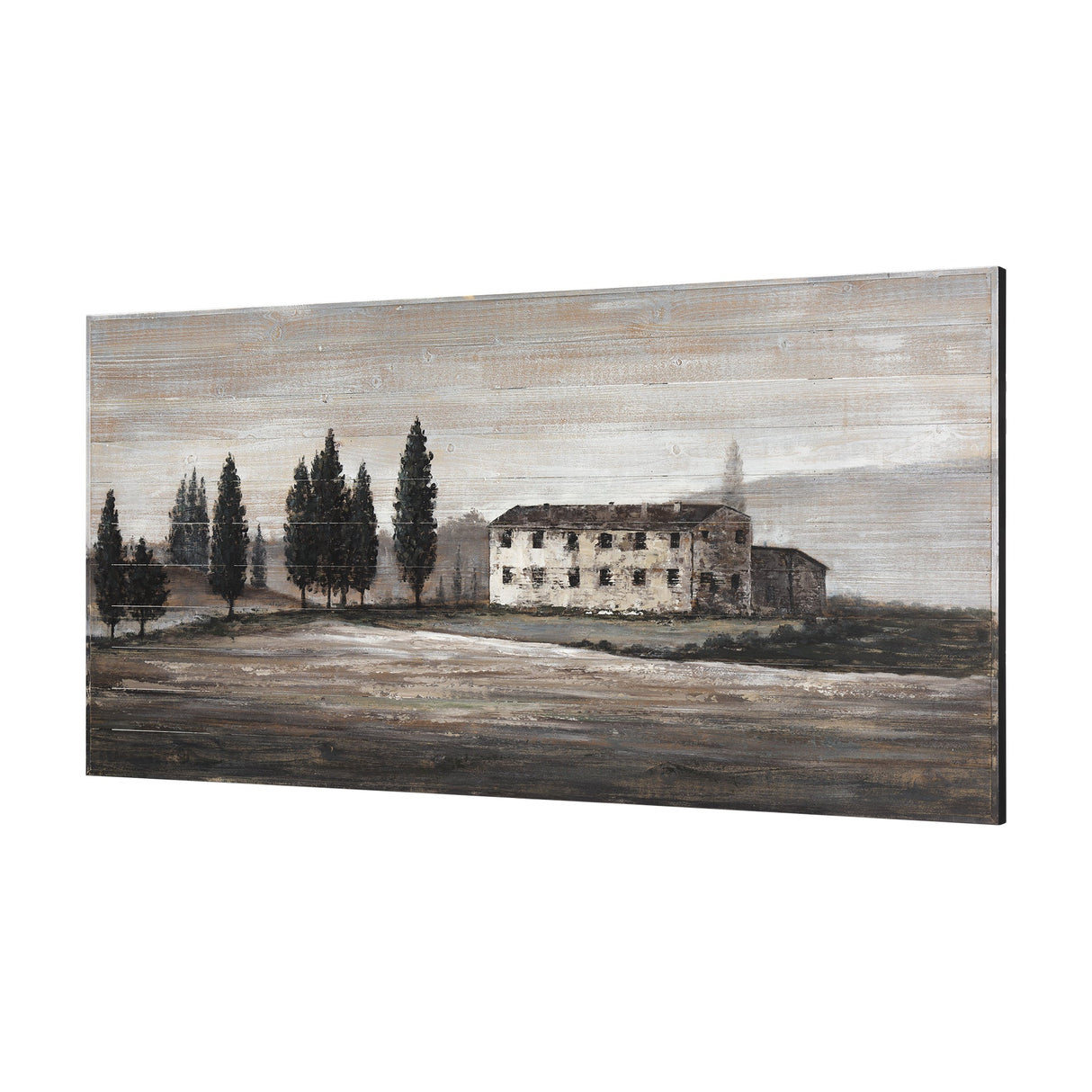 Tuscan Cypress Hand Painted on Wood Oil Painting by Mercana at Eve Furniture