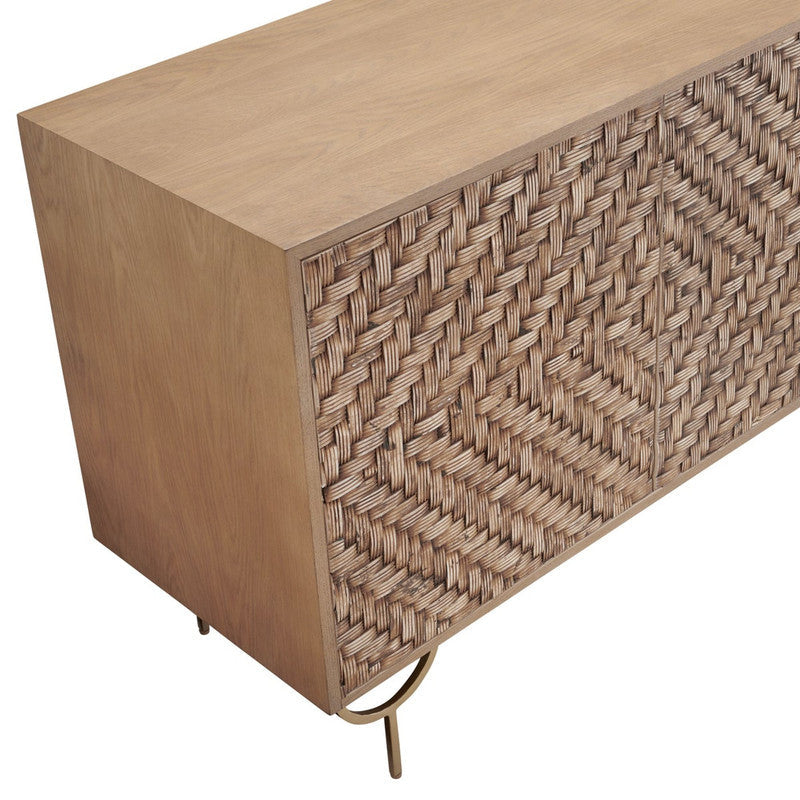 Tuscany Brown Four-Door Sideboard by Crestview at Eve Furniture