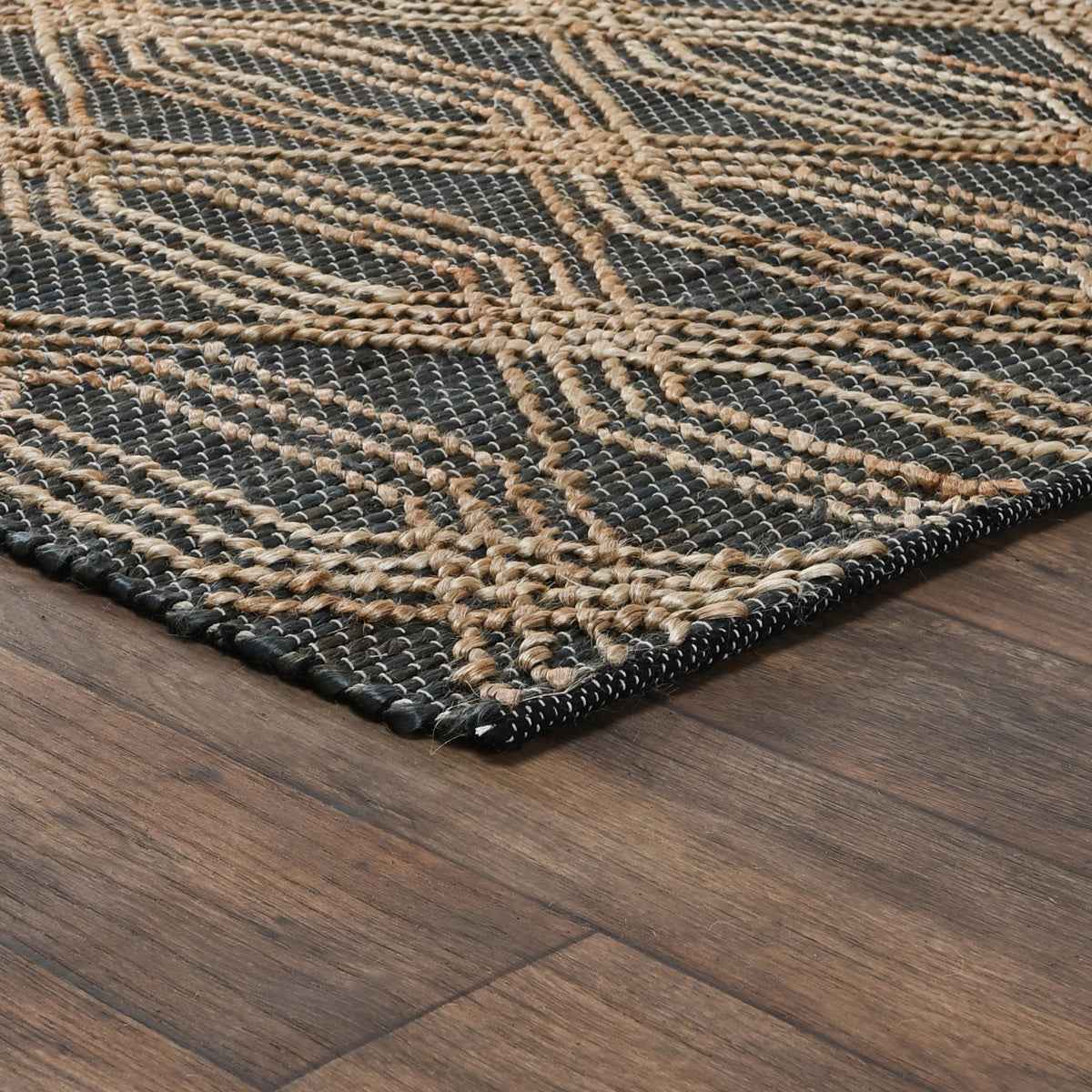 Tustin Blue Charcoal/Natural Rug by Classic Home at Eve Furniture
