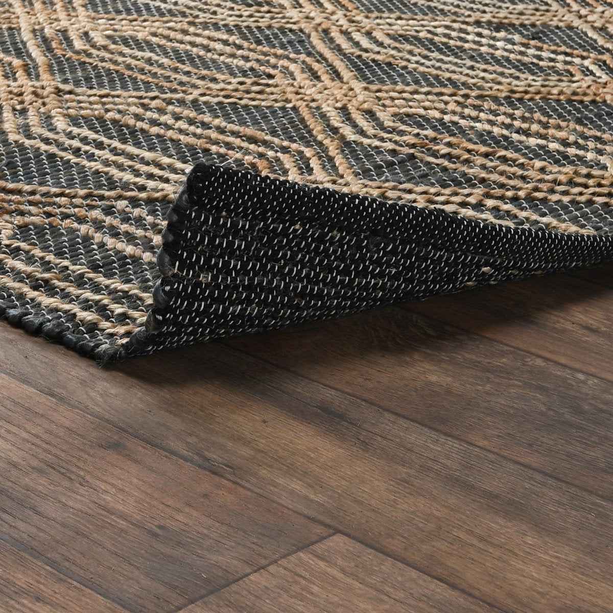 Tustin Blue Charcoal/Natural Rug by Classic Home at Eve Furniture