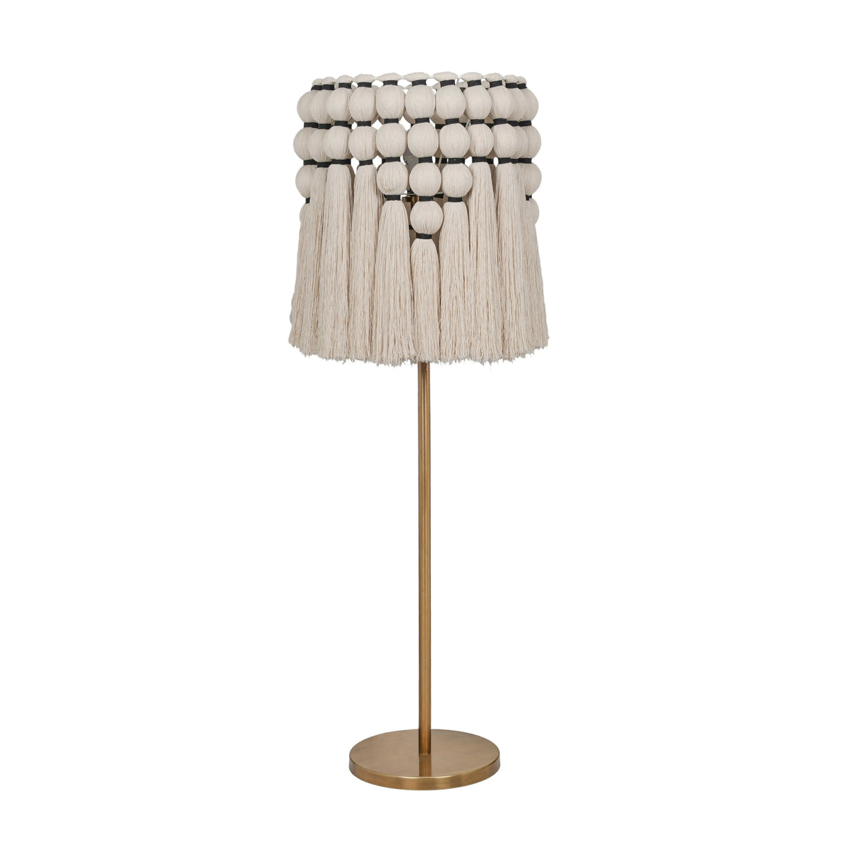 Tutu Cream Cotton Tasseled Floor Lamp by TOV Furniture at Eve Furniture