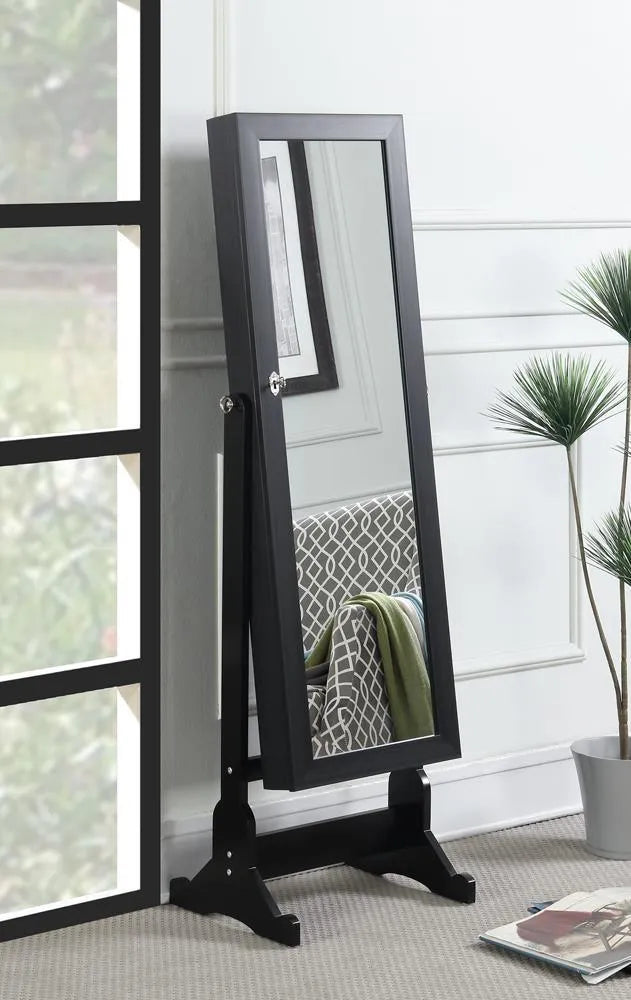 Tutuola Black Jewelry Cheval Mirror by Coaster at Eve Furniture