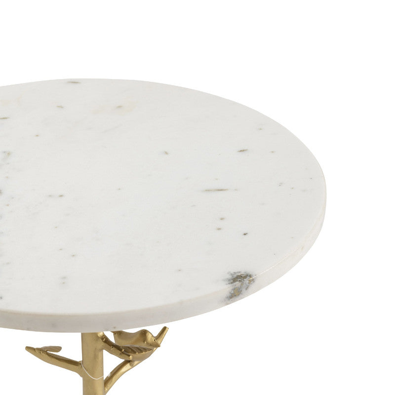Tweety Bird White/Gold Accent Table by Crestview at Eve Furniture