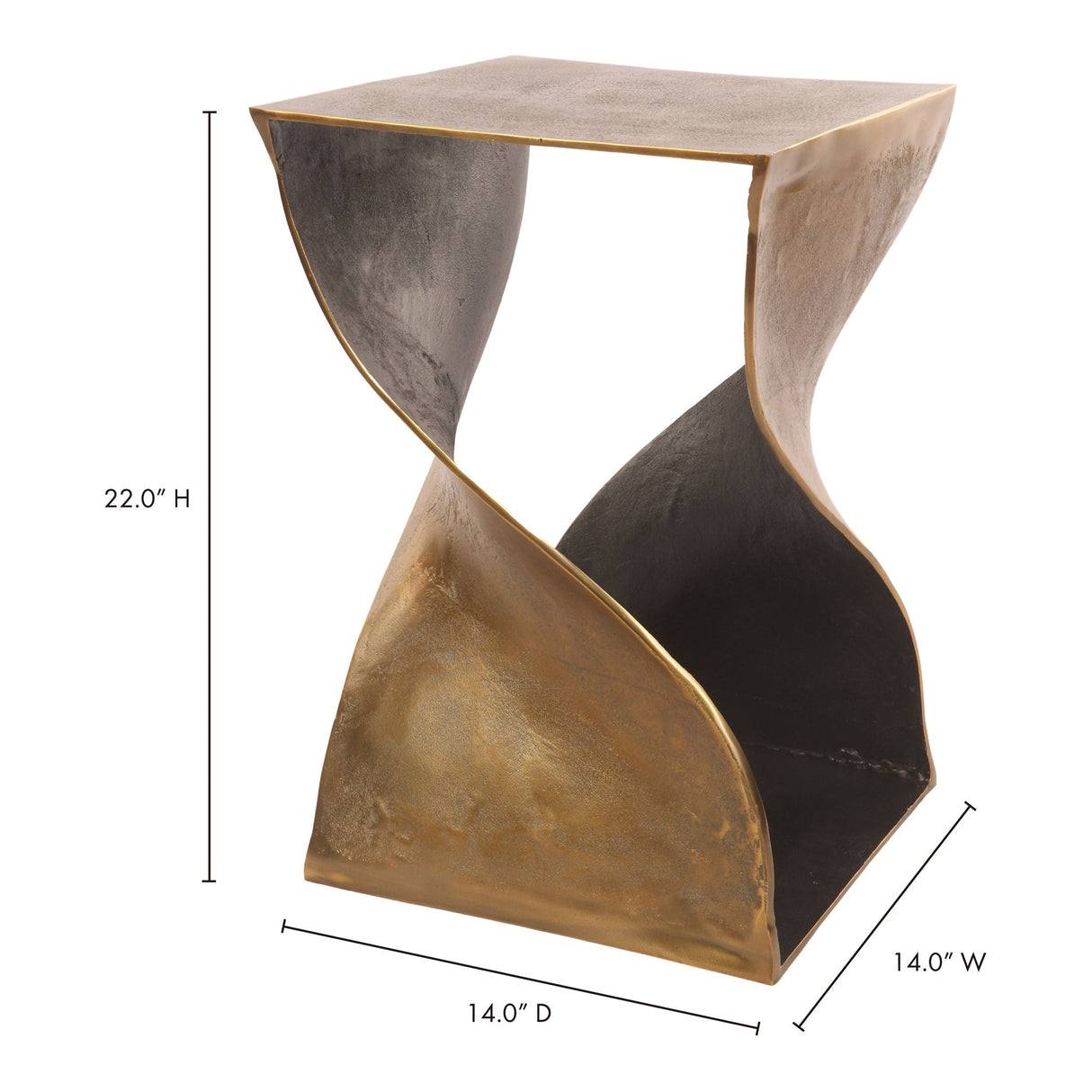 Twist Brass Accent Table by Moe's Home at Eve Furniture