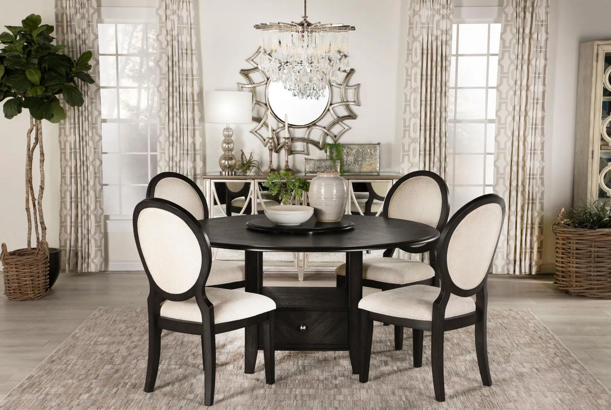 Twyla Oval Dark Cocoa Back Dining Side Chair Dark Cocoa (Set of 2) by Coaster at Eve Furniture