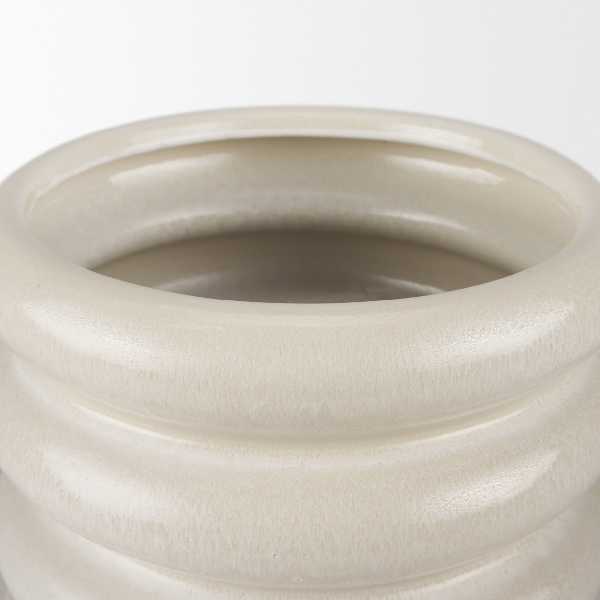 Twyla Short Cream Glazed Floor Vase by Mercana at Eve Furniture