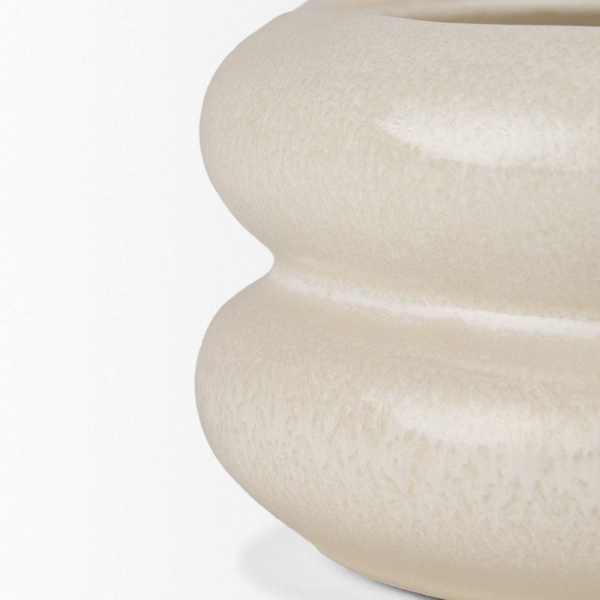 Twyla Short Cream Glazed Ring Pot by Mercana at Eve Furniture