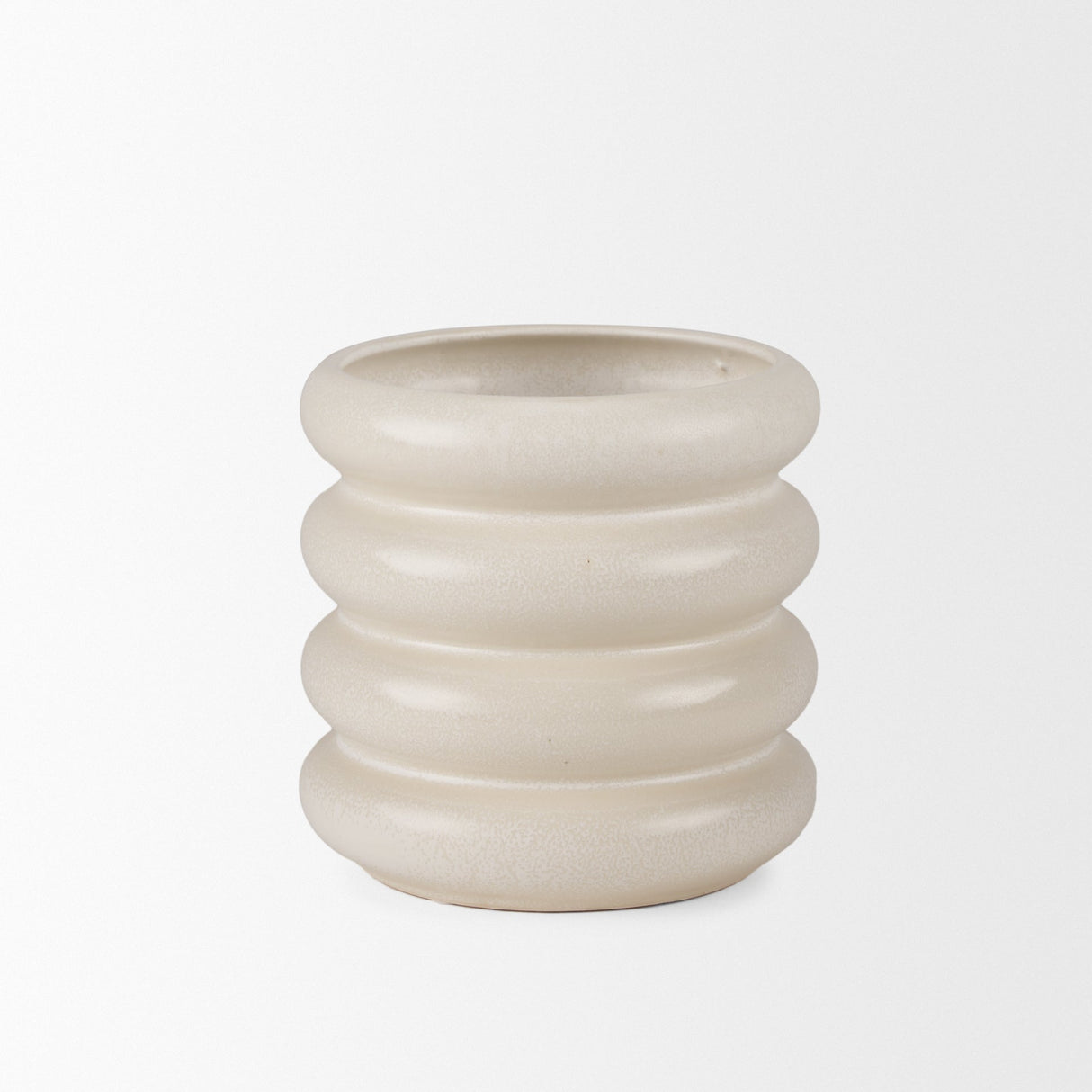 Twyla Tall Cream Glazed Ring Pot by Mercana at Eve Furniture