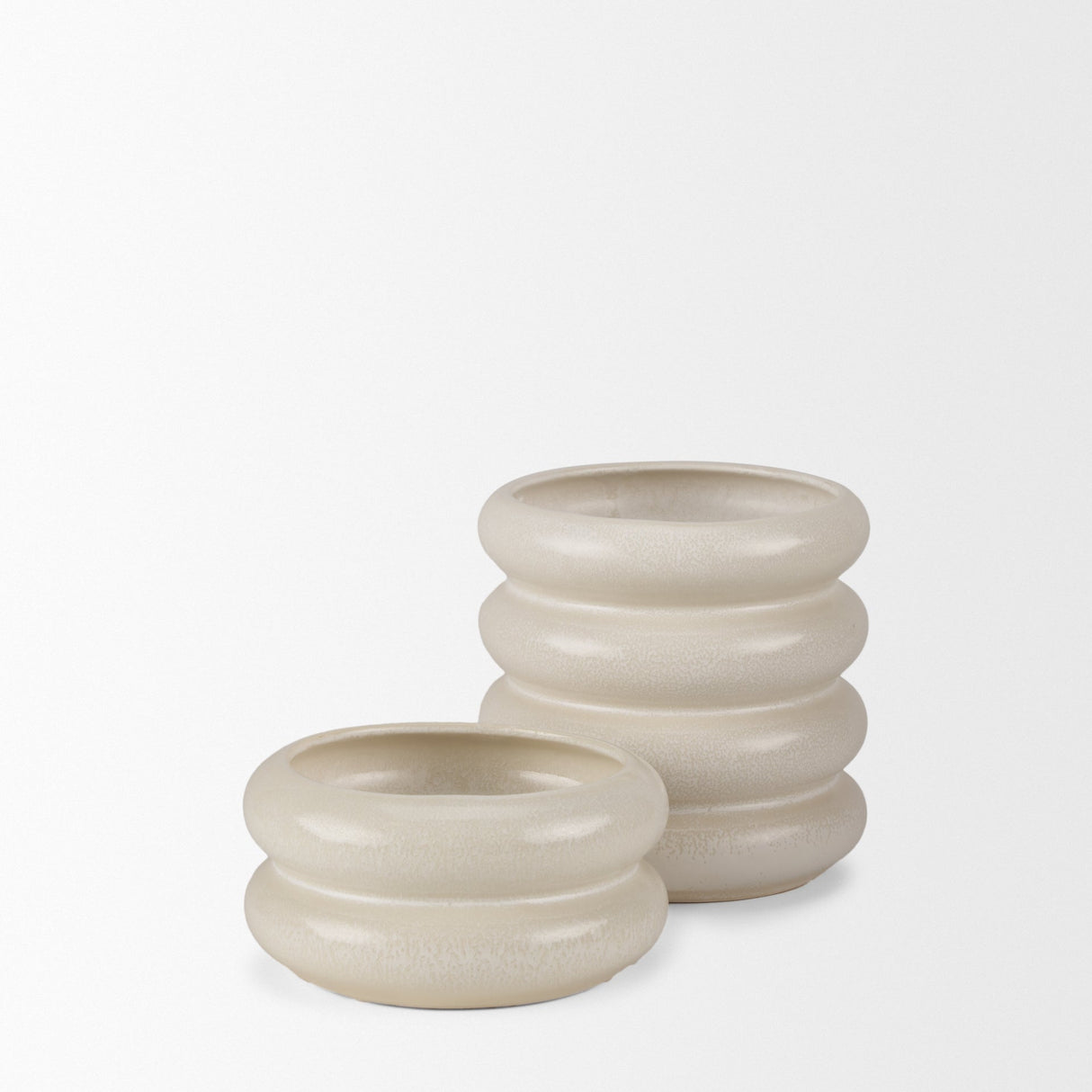 Twyla Tall Cream Glazed Ring Pot by Mercana at Eve Furniture