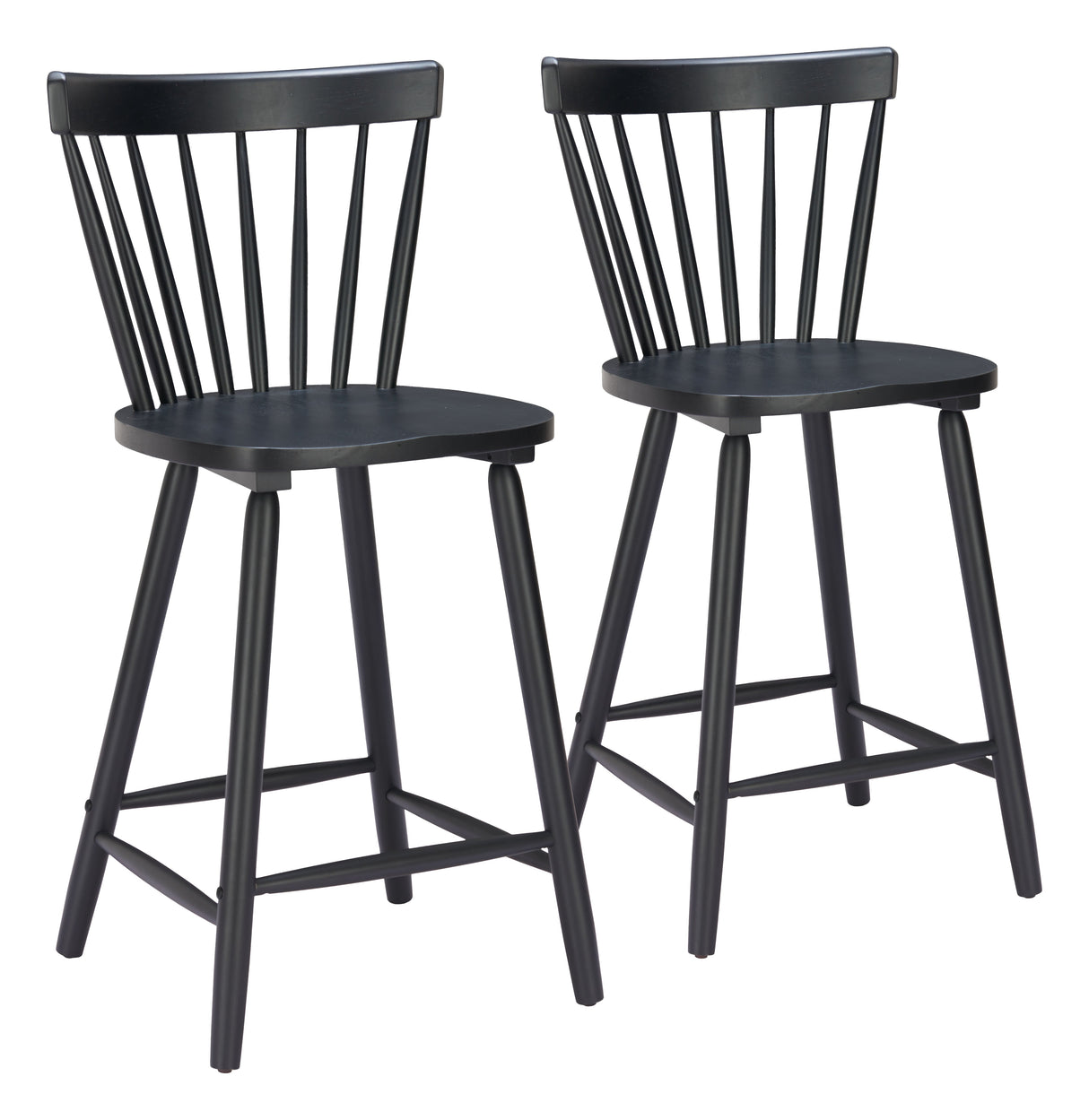 Tyce Black Counter Stool (Set of 2) by Zuomod at Eve Furniture