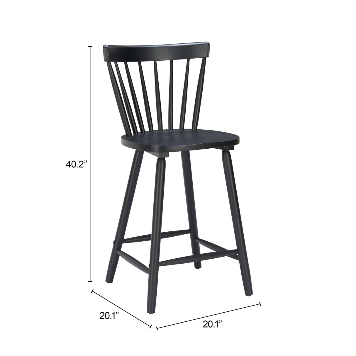 Tyce Black Counter Stool (Set of 2) by Zuomod at Eve Furniture