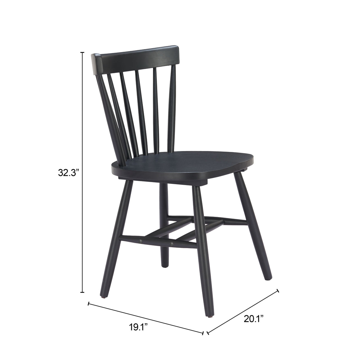 Tyce Black Dining Chair (Set of 2) by Zuomod at Eve Furniture