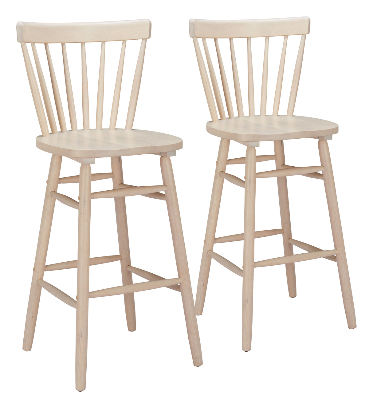 Tyce Natural Barstool (Set of 2) by Zuomod at Eve Furniture