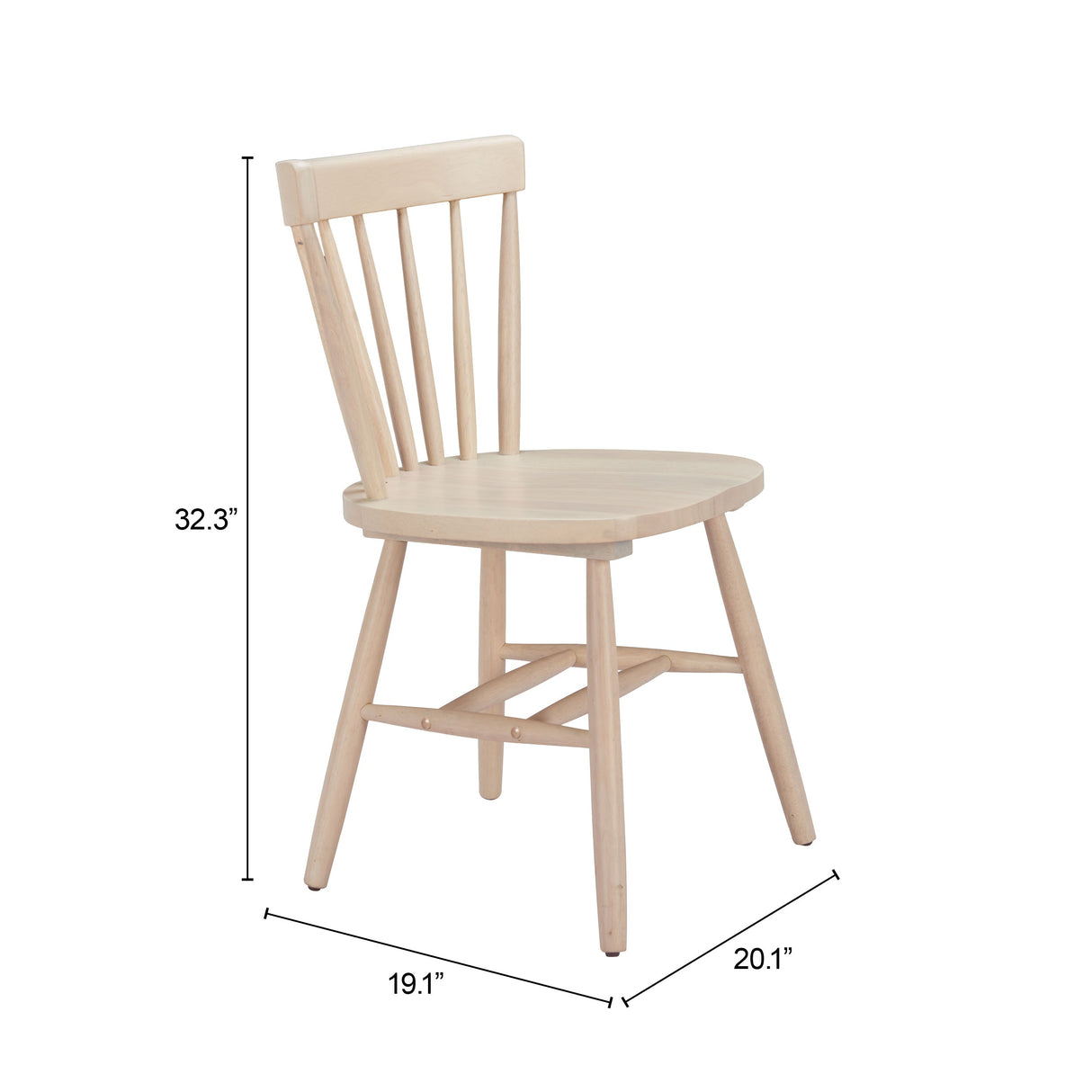 Tyce Natural Dining Chair (Set of 2) by Zuomod at Eve Furniture