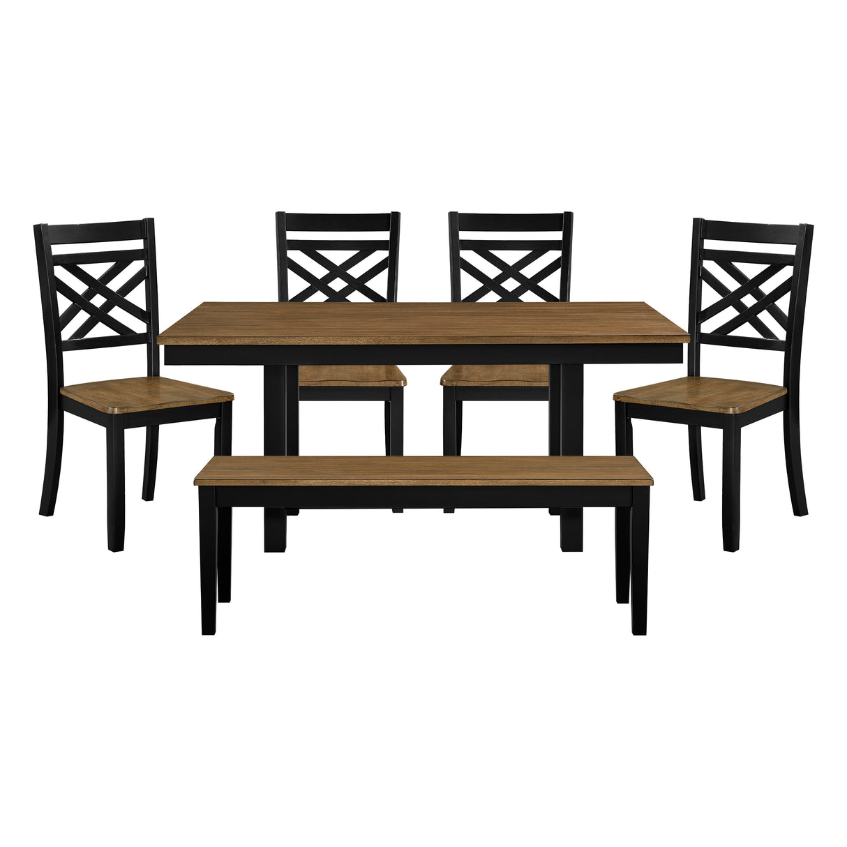 Tyler Black/Brown 65" Dining Room Set by Homelegance at Eve Furniture