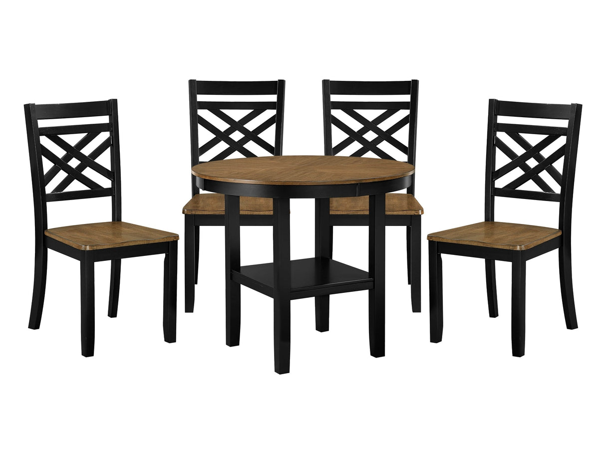 Tyler Brown/Black 5-Piece Counter Height Set by Homelegance at Eve Furniture