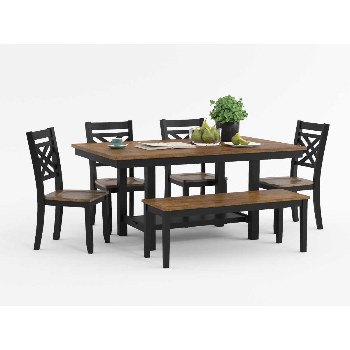 Tyler Brown/Black Side Chair, Set of 2 by Homelegance at Eve Furniture