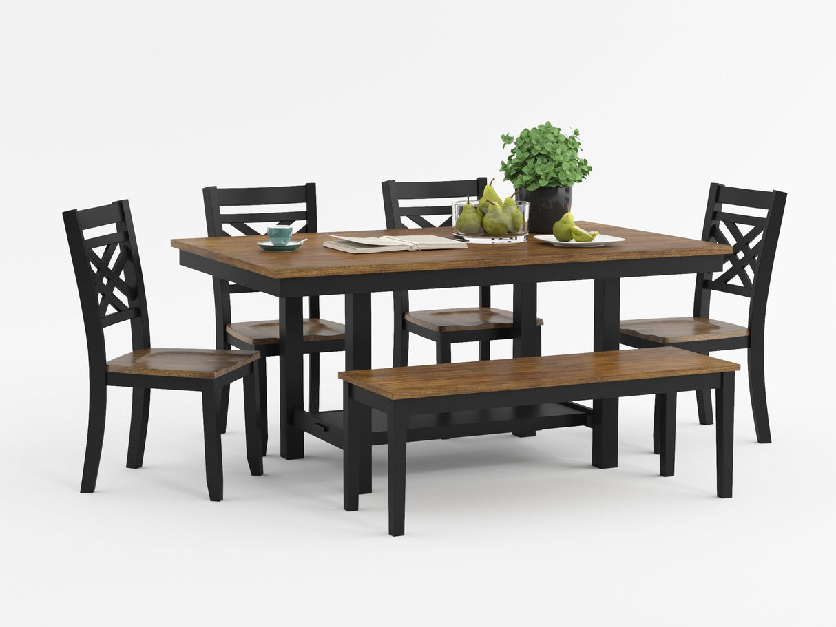 Tyler Brown/Black Side Chair, Set of 2 by Homelegance at Eve Furniture