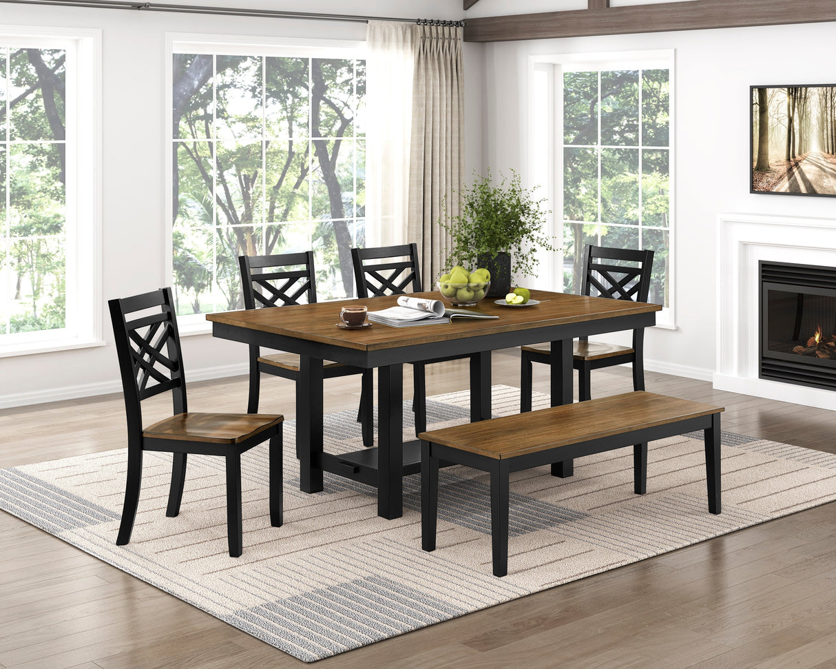 Tyler Brown/Black Side Chair, Set of 2 by Homelegance at Eve Furniture