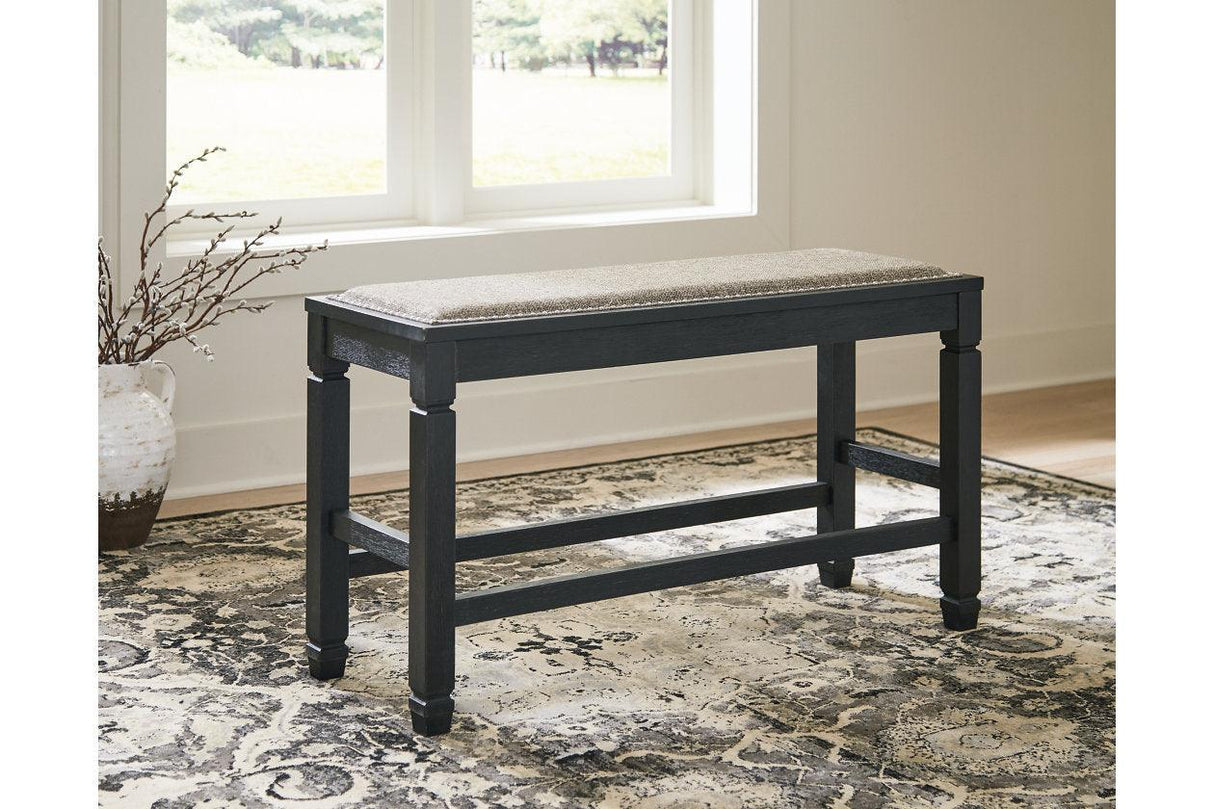 Tyler Creek Antique Black Counter Height Bench by Ashley at Eve Furniture
