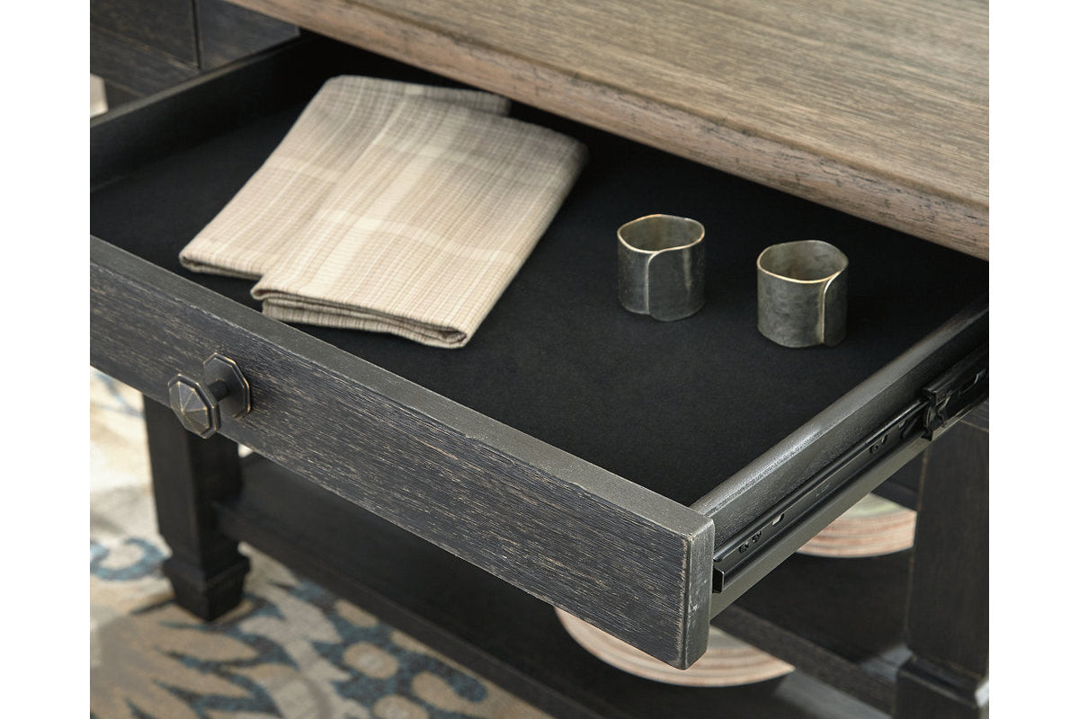 Tyler Creek Black/Gray Counter Height Dining Table and 4 Barstools and Bench by Ashley at Eve Furniture