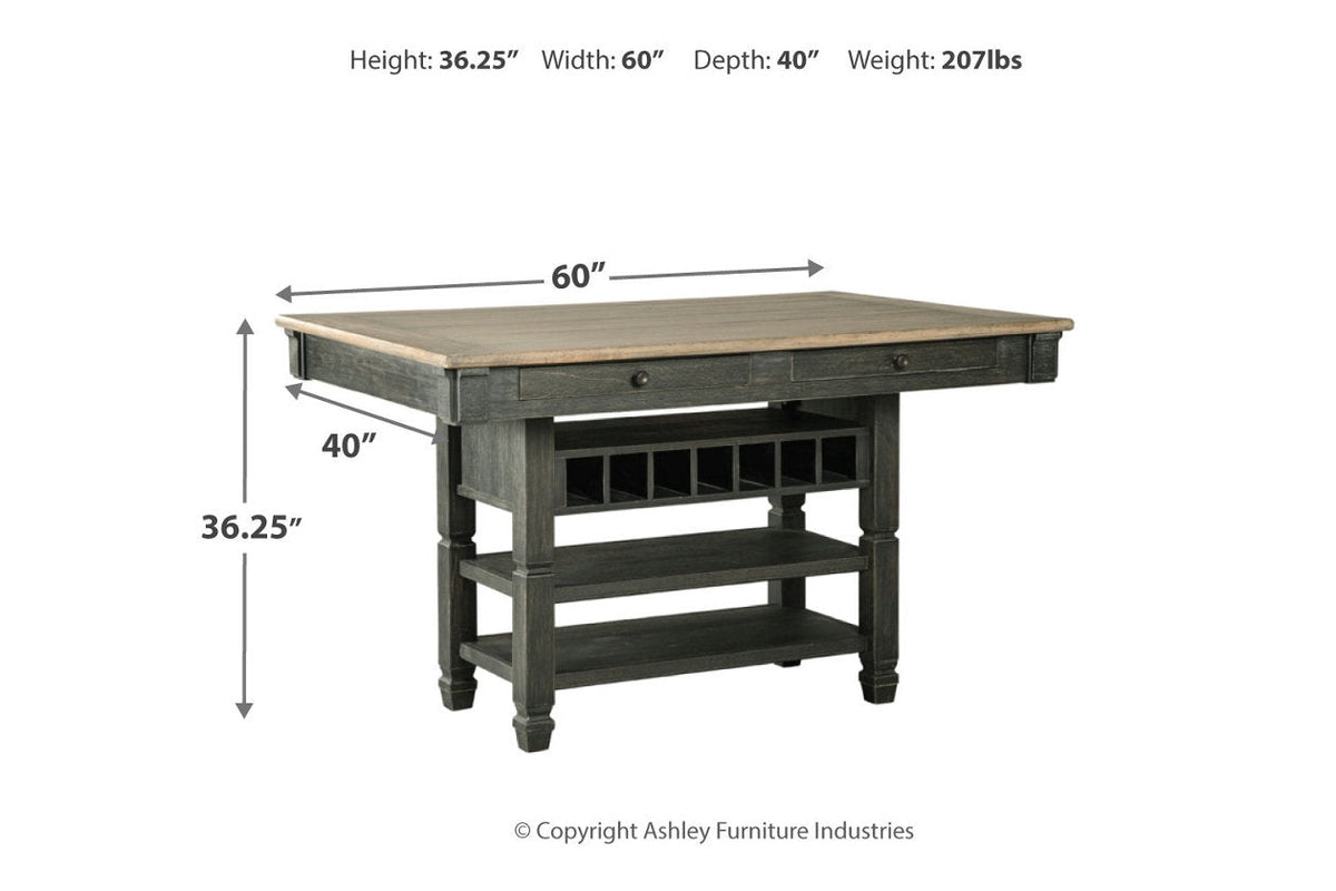 Tyler Creek Black/Gray Counter Height Dining Table with 4 Barstools by Ashley at Eve Furniture