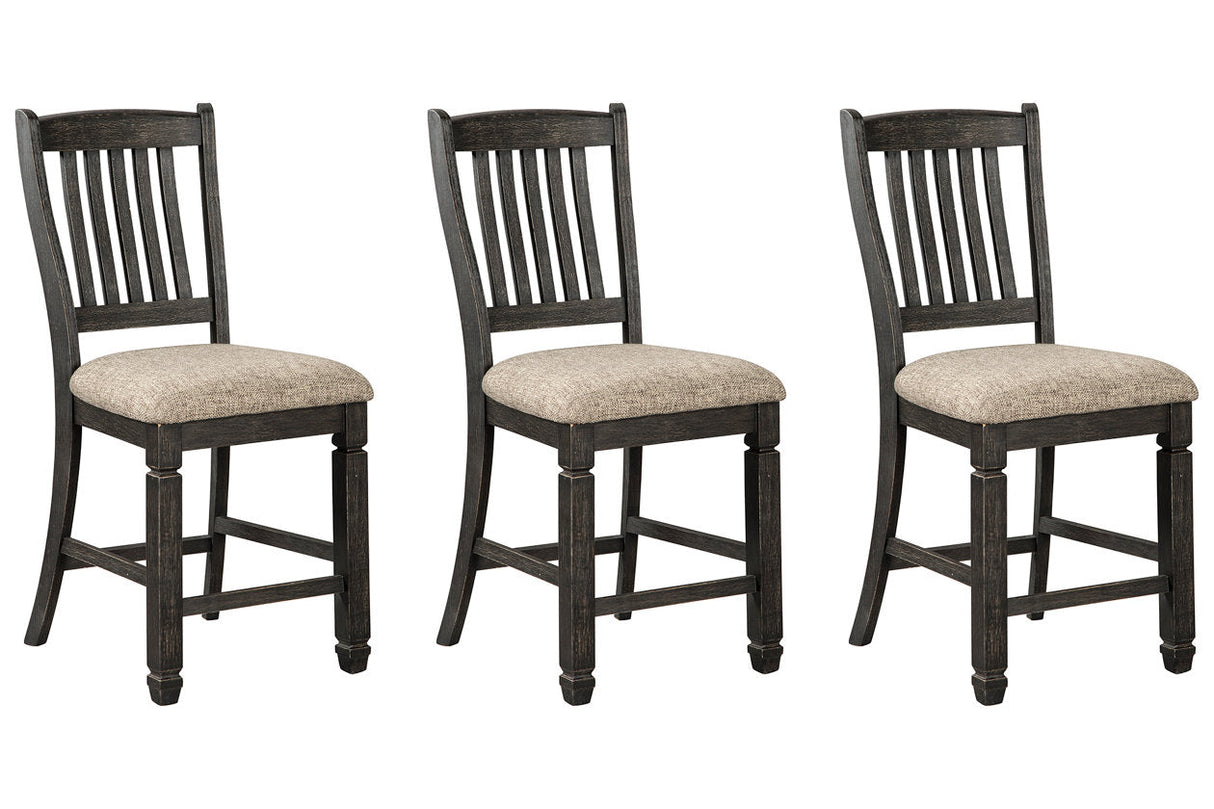 Tyler Creek Black/Gray Counter Height Dining Table with 4 Barstools by Ashley at Eve Furniture