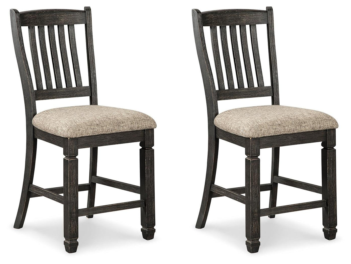 Tyler Creek Black/Grayish Brown Counter Height Barstool, Set of 2 by Ashley at Eve Furniture