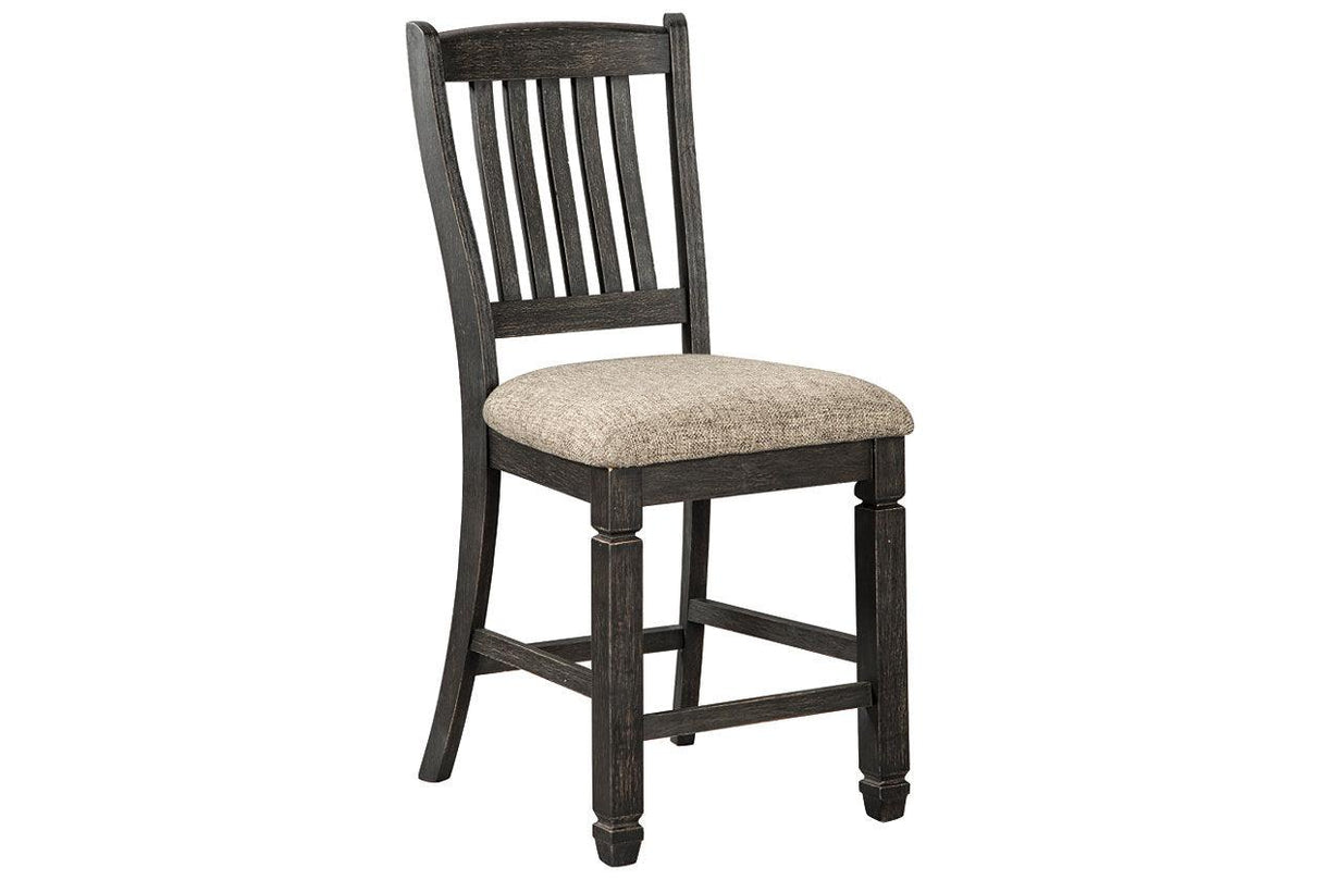 Tyler Creek Black/Grayish Brown Counter Height Barstool, Set of 2 by Ashley at Eve Furniture