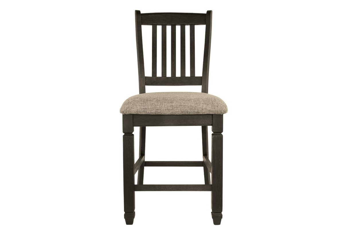 Tyler Creek Black/Grayish Brown Counter Height Barstool, Set of 2 by Ashley at Eve Furniture