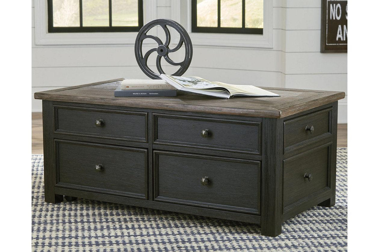 Tyler Creek Grayish Brown/Black Coffee Table and 2 End Tables by Ashley at Eve Furniture