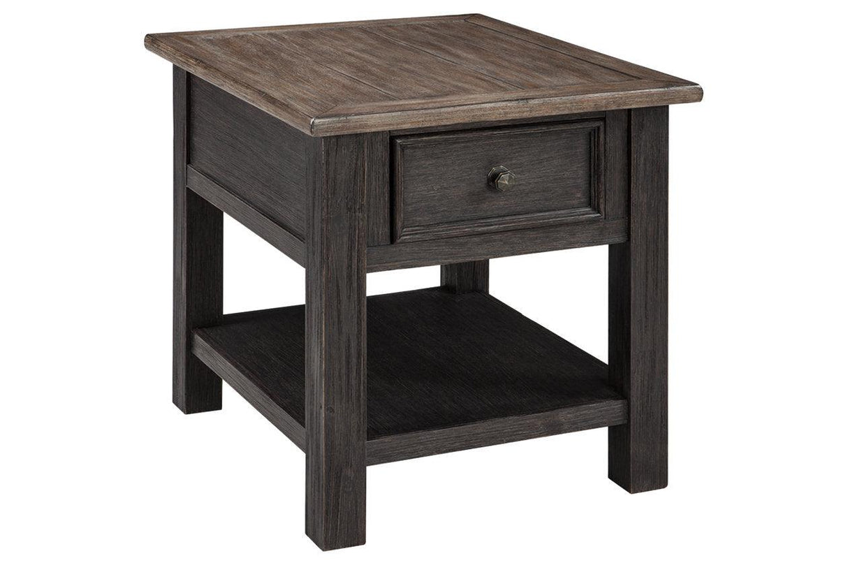 Tyler Creek Grayish Brown/Black Coffee Table and 2 End Tables by Ashley at Eve Furniture