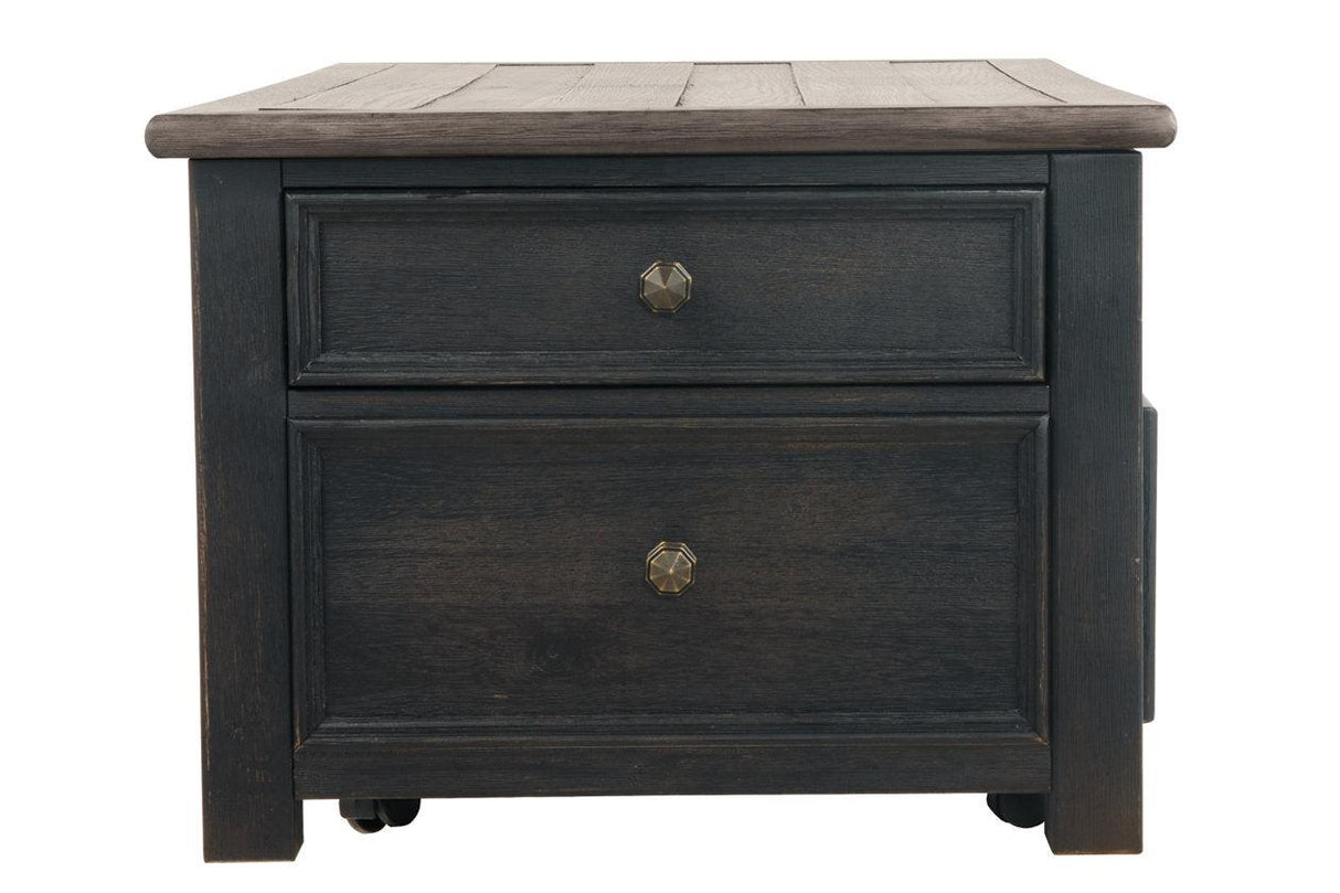 Tyler Creek Grayish Brown/Black Coffee Table with Lift Top by Ashley at Eve Furniture