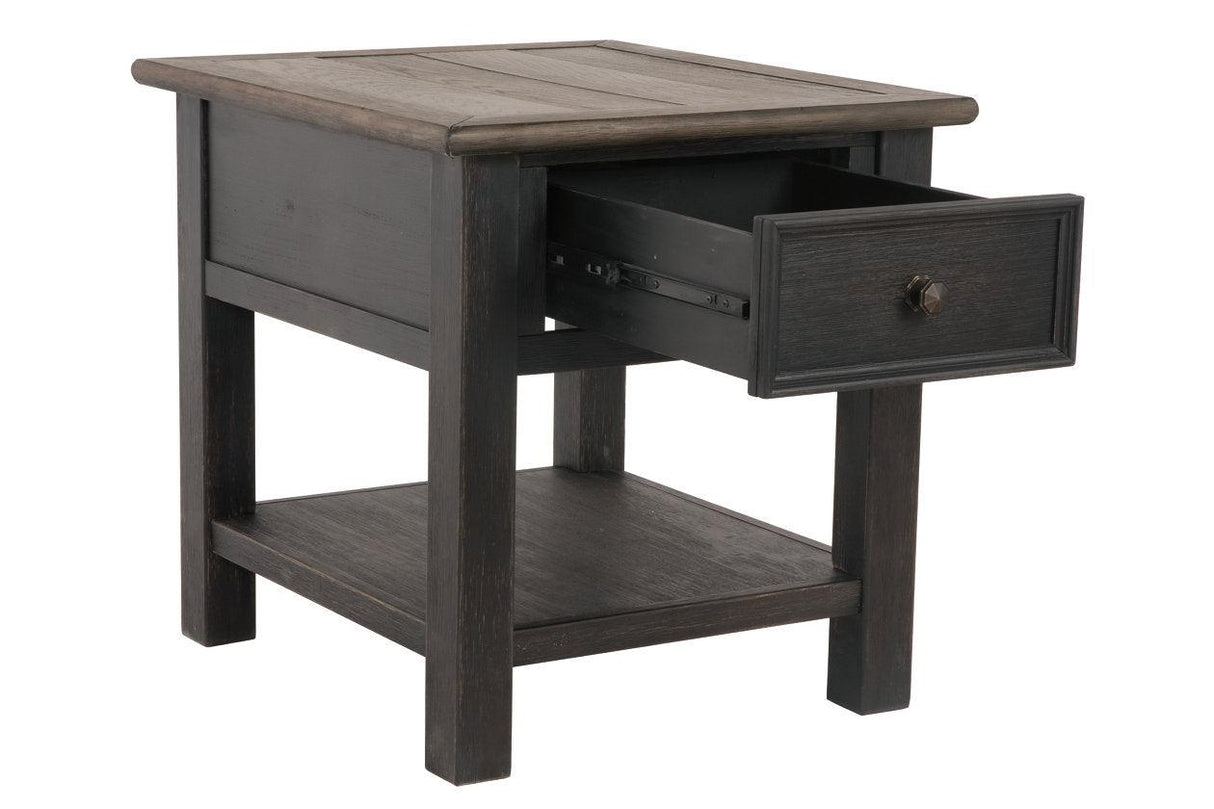 Tyler Creek Grayish Brown/Black End Table by Ashley at Eve Furniture