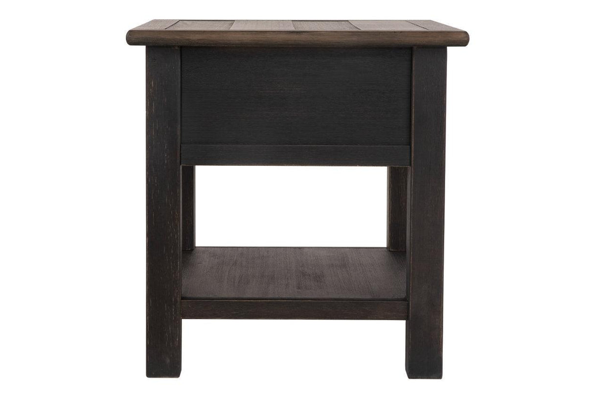 Tyler Creek Grayish Brown/Black End Table by Ashley at Eve Furniture