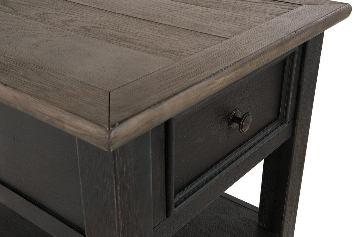 Tyler Creek Grayish Brown/Black End Table by Ashley at Eve Furniture