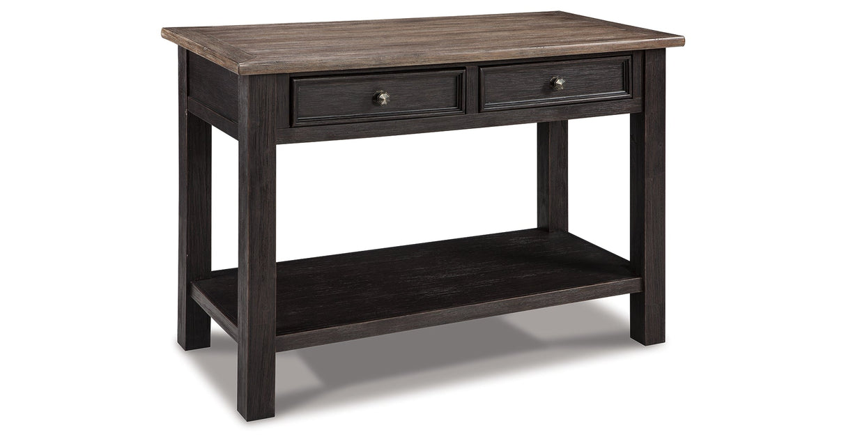 Tyler Creek Grayish Brown/Black Sofa/Console Table by Ashley at Eve Furniture