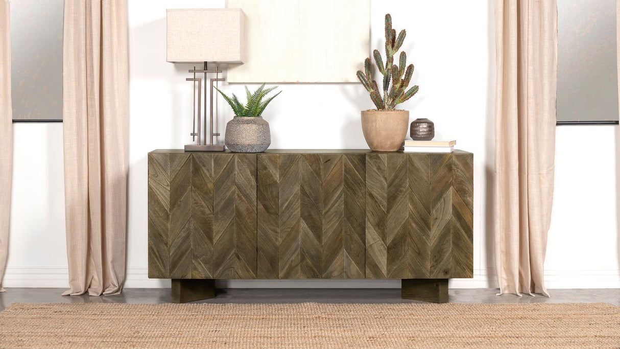 Tyler Mango Brown 3-door Dining Sideboard Server by Coaster at Eve Furniture