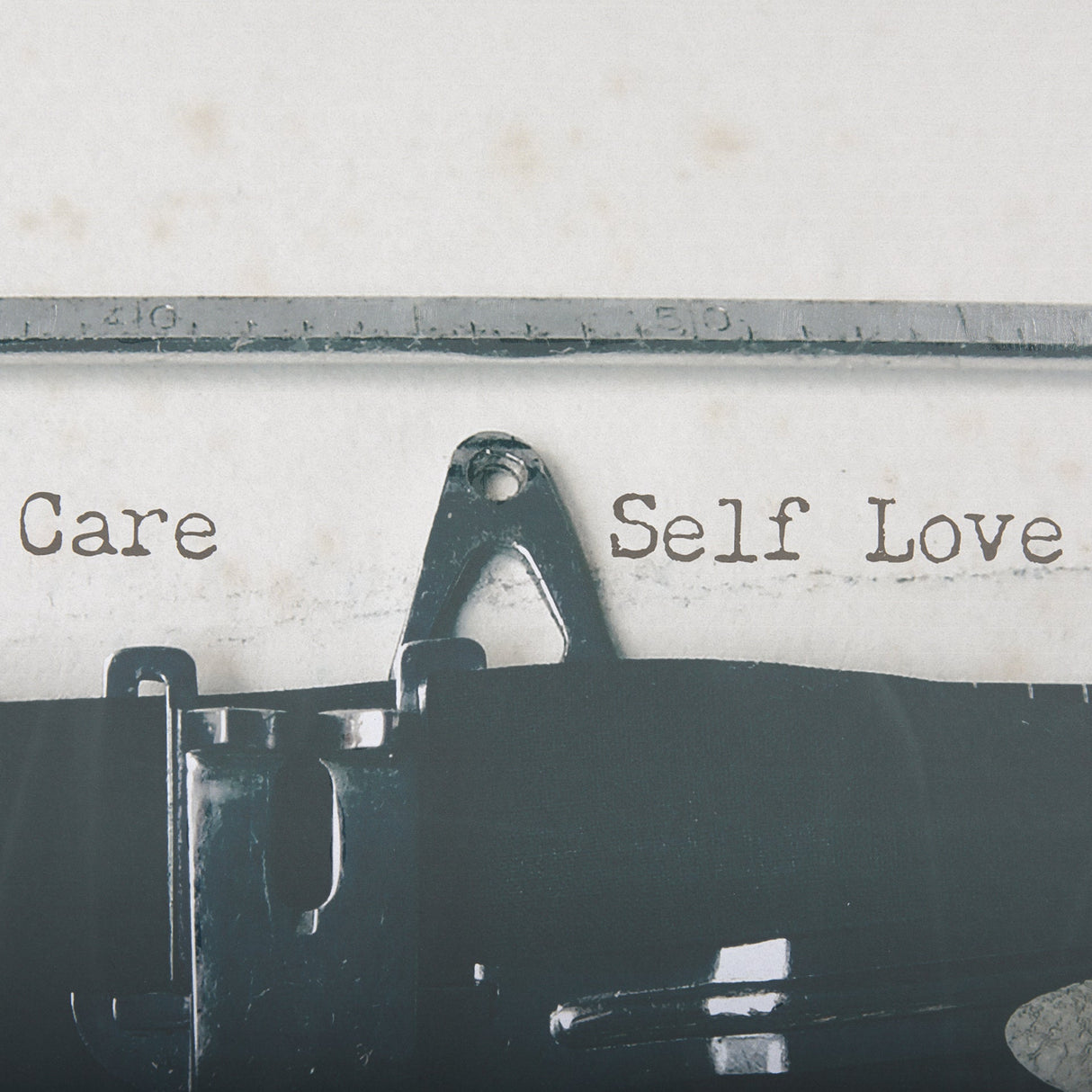 Typewriter Notes Care by Mercana Studio Hand Embellished Textured Framed Photo Art Print Matted unde by Mercana at Eve Furniture
