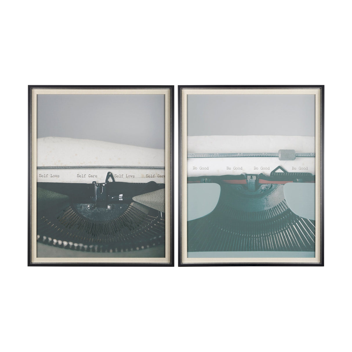 Typewriter Notes Care by Mercana Studio Hand Embellished Textured Framed Photo Art Print Matted unde by Mercana at Eve Furniture