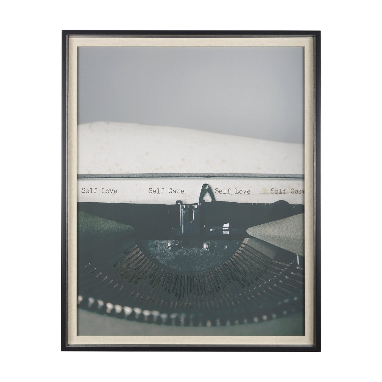 Typewriter Notes Care by Mercana Studio Hand Embellished Textured Framed Photo Art Print Matted unde by Mercana at Eve Furniture
