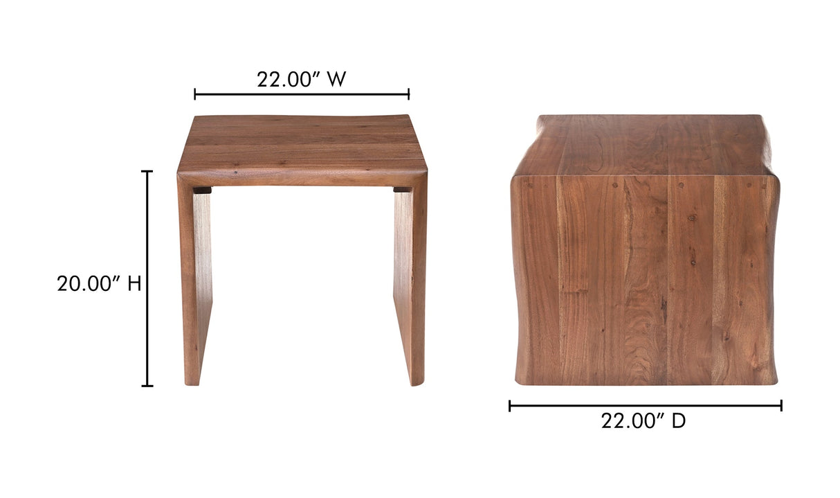 Tyrell Side Table Natural Brown by Moe's Home at Eve Furniture