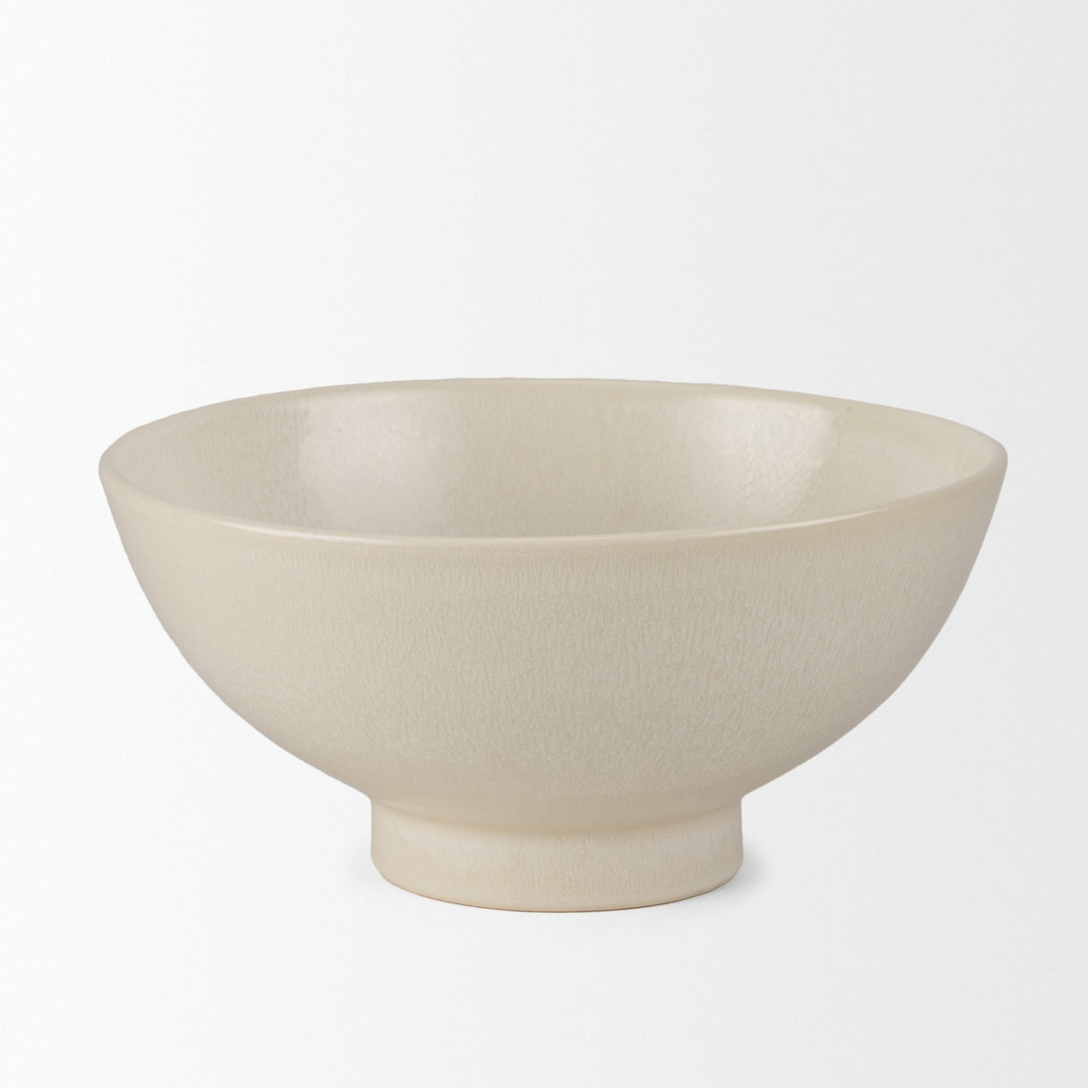 Tyren Cream Glazed Decorative Round Ceramic Bowl by Mercana at Eve Furniture
