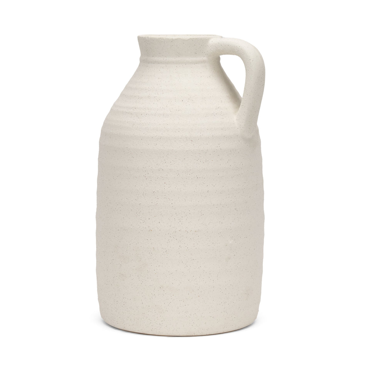 Tyrus Large Textured Matte White w/ Speckling Ceramic Vase by Mercana at Eve Furniture