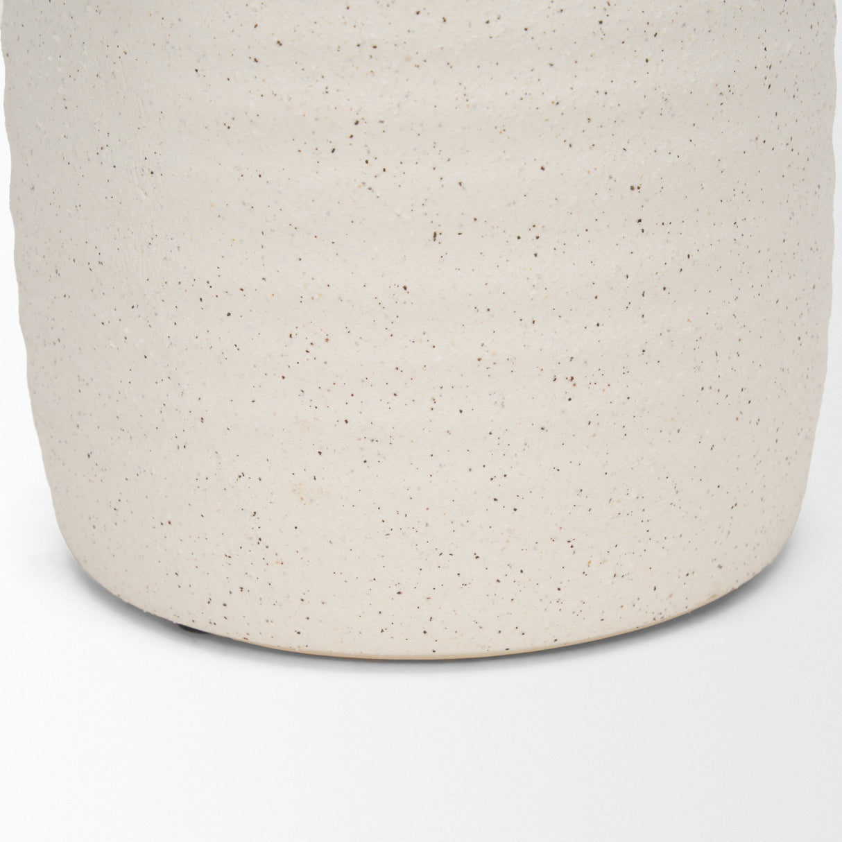 Tyrus Medium Textured Matte White w/ Speckling Ceramic Vase by Mercana at Eve Furniture