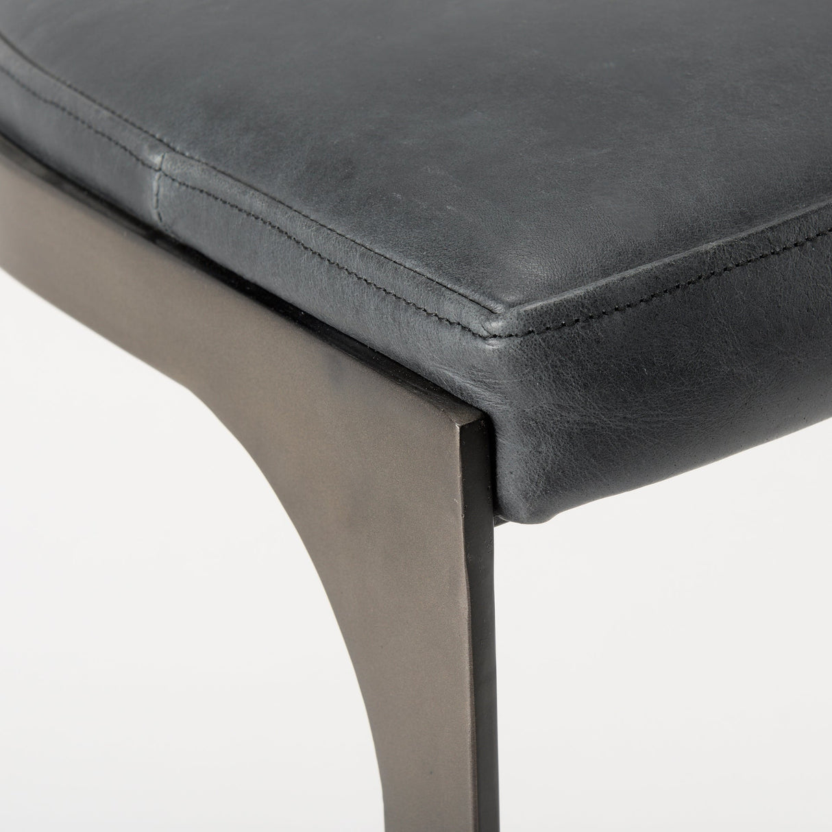 Tyson 17L x 18W x 28H Black Leather W/ Metal Frame Counter Stool by Mercana at Eve Furniture