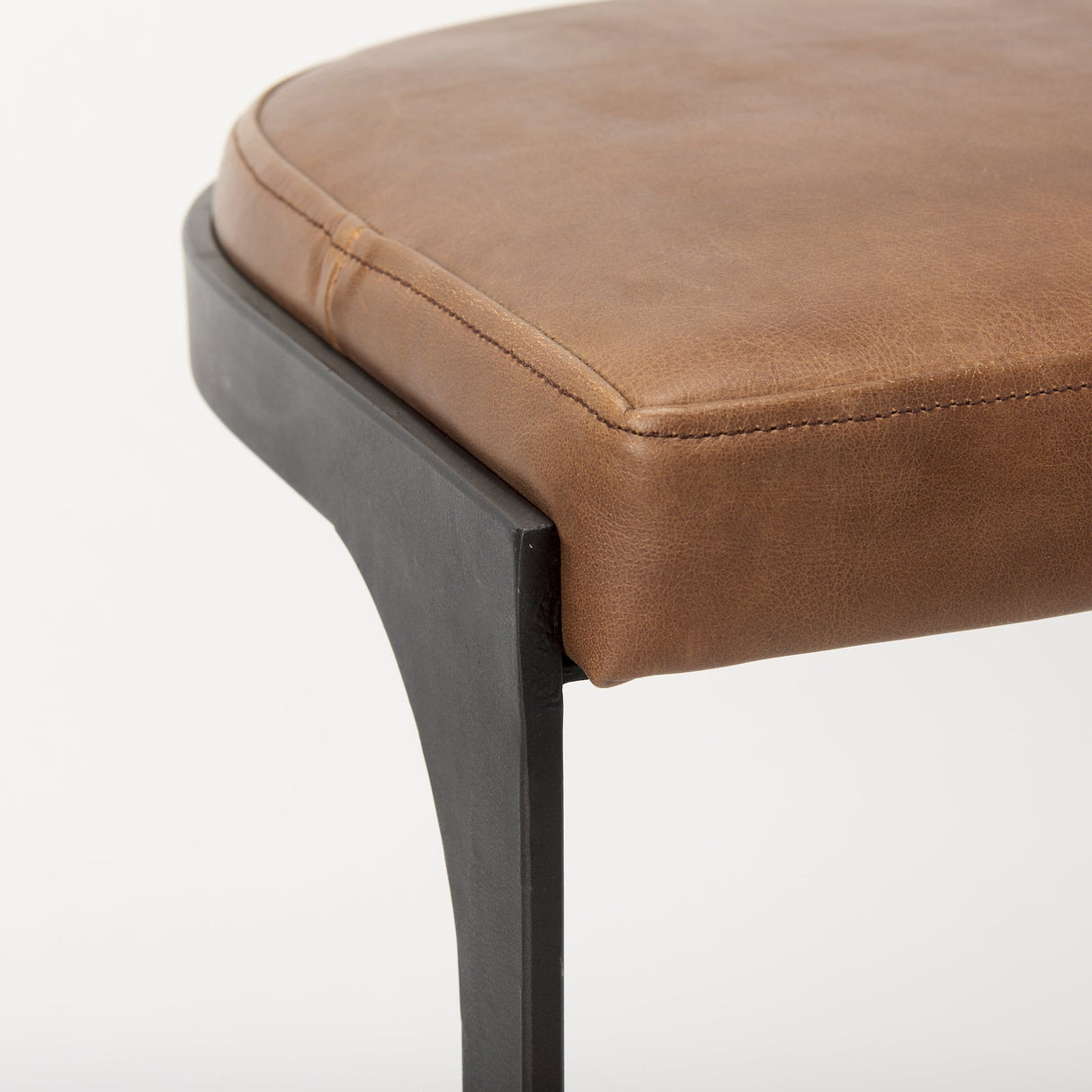 Tyson Brown Leather W/ Metal Frame Counter Stool by Mercana at Eve Furniture