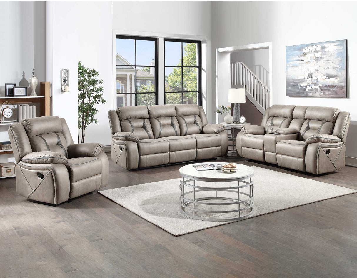 Tyson Gray/Dark Gray 3-Piece Manual Reclining Set by Steve Silver at Eve Furniture
