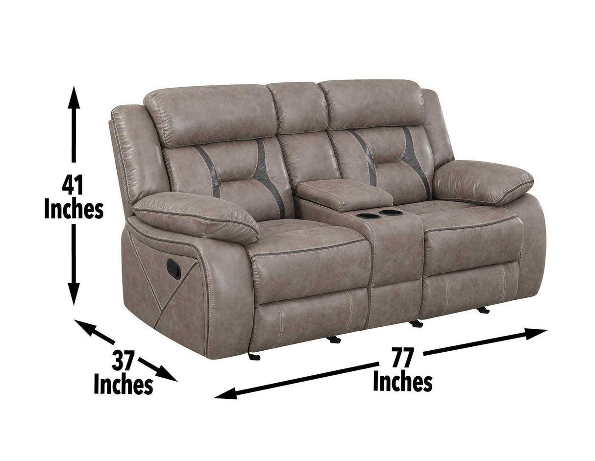 Tyson Reclining Glider Console Loveseat by Steve Silver at Eve Furniture