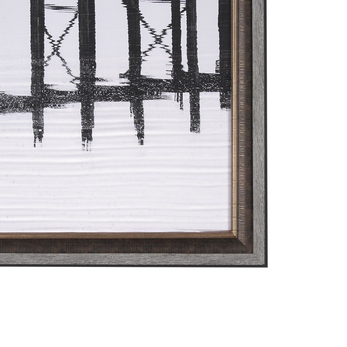 U Bein Bridge by Mercana Studio a Hand Embellished Textured Framed Photo Art Print Matted under Glas by Mercana at Eve Furniture